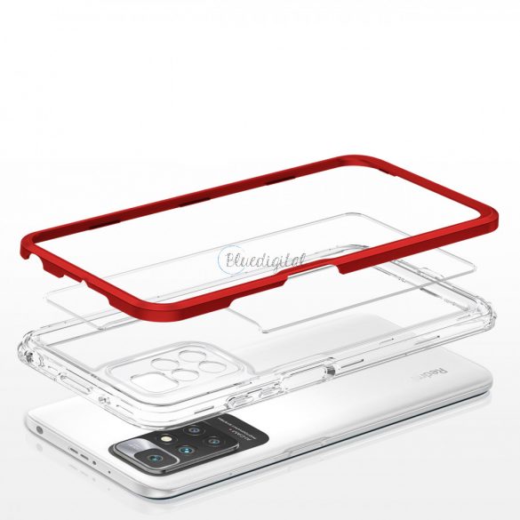 Clear 3in1 husă pentru Xiaomi Redmi 10 Frame Gel Husă Red