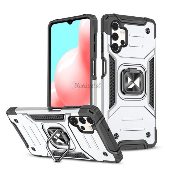 Husa husa hibrida Wozinsky Ring Armor + suport magnetic pentru Samsung Galaxy A73 argintiu