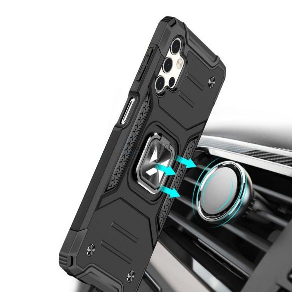 Husa husa hibrida Wozinsky Ring Armor + suport magnetic pentru Samsung Galaxy A73 argintiu