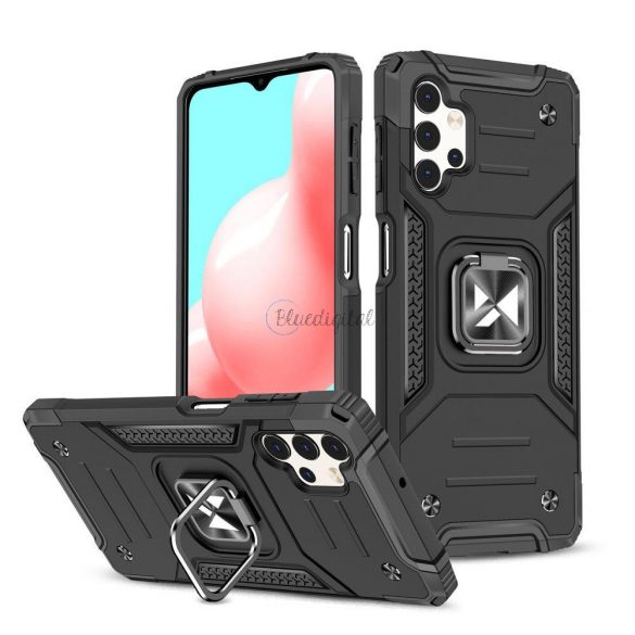 Husa husa hibrida Wozinsky Ring Armor + suport magnetic pentru Samsung Galaxy A73 negru