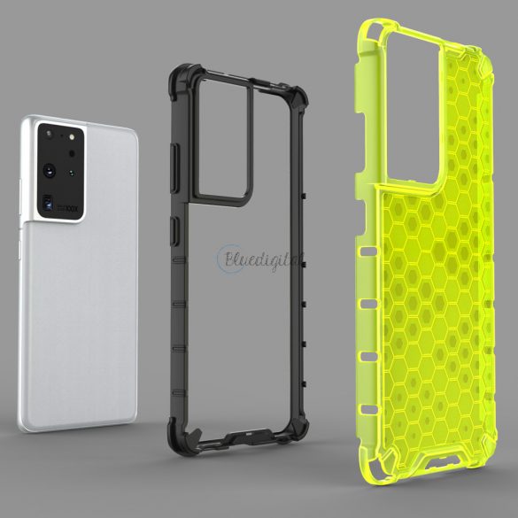 Honeycomb husă Husă blindat cu un cadru de gel pentru Samsung Galaxy S22 Ultra transparent