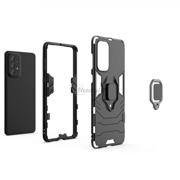 Husă hibrid rezistentă Ring Armor + suport magnetic pentru Samsung Galaxy A73 negru