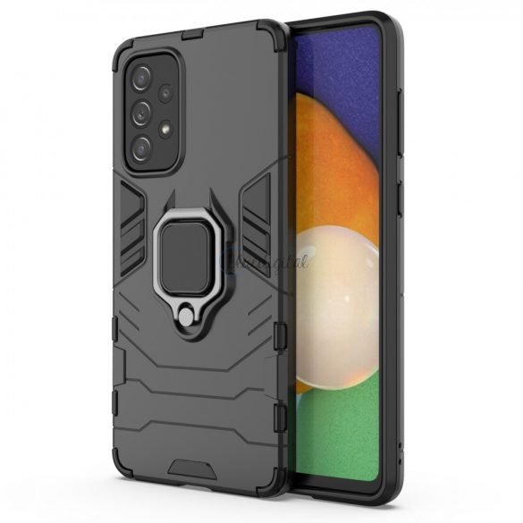 Husă hibrid rezistentă Ring Armor + suport magnetic pentru Samsung Galaxy A73 negru