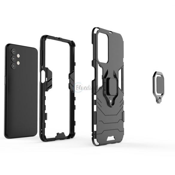 Husă hibrid rezistentă Ring Armor + suport magnetic pentru Samsung Galaxy A13 5G negru