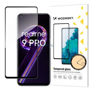 Protector de ecran din sticlă securizată Wozinsky, cu adeziv complet, super rezistent, acoperit complet cu carcasă pentru cadru, pentru Realme 9 Pro, negru