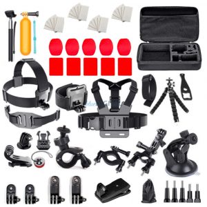 Kit universal de accesorii 63 în 1 pentru camere sportive GoPro, DJI, Insta360, SJCam, Eken (Kit GoPro 63 în 1)