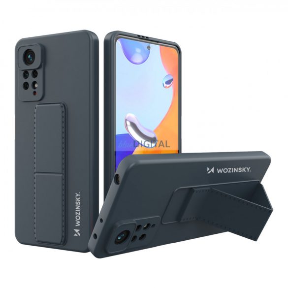 Wozinsky Kickstand husă silicon Stand Husă pentru Xiaomi Redmi Note 11 Pro albastru marin