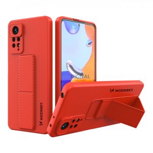 Wozinsky Kickstand husă silicon Stand Husă pentru Xiaomi Redmi Note 11 Pro roșu