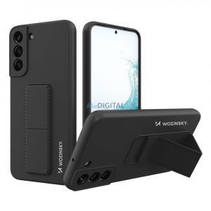 Wozinsky Kickstand Husă Suport flexibil din silicon pentru Samsung Galaxy S22 + (S22 Plus) Negru