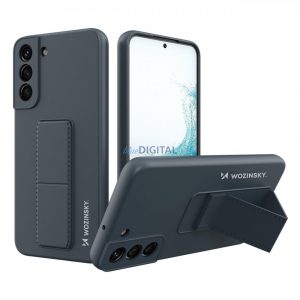 Husa Wozinsky Kickstand Suport flexibil din silicon pentru Samsung Galaxy S22 + (S22 Plus) bleumarin