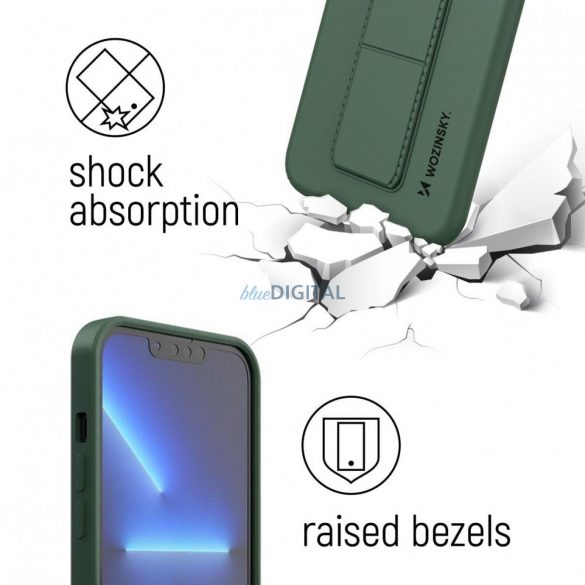 Husa Wozinsky Kickstand Suport flexibil din silicon pentru Samsung Galaxy S22 + (S22 Plus) bleumarin