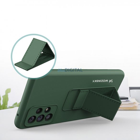 Husa Wozinsky Kickstand Husa flexibila din silicon cu suport pentru Samsung Galaxy A73 Negru