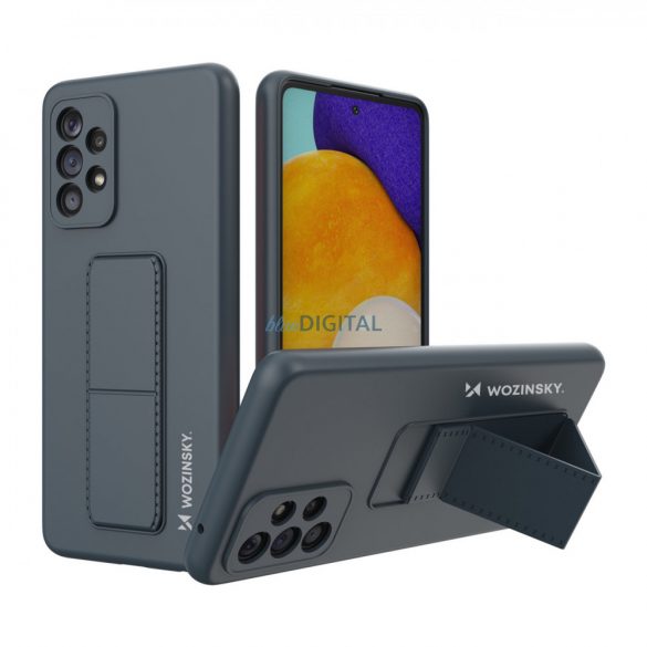 Husa Wozinsky Kickstand Husa flexibila din silicon cu suport pentru Samsung Galaxy A73 Bleumarin