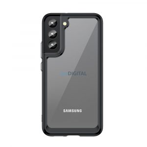 Husă pentru spațiul cosmic pentru Samsung Galaxy S22 + (S22 Plus) Husă rigidă cu cadru gel negru