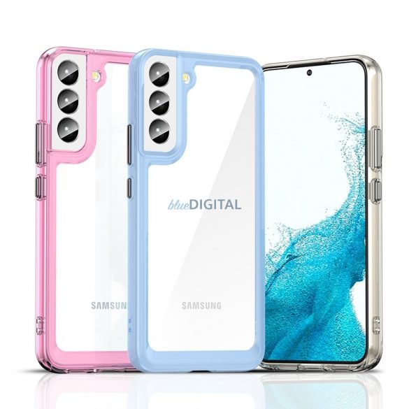 Husă Outer Space pentru Samsung Galaxy S22 + (S22 Plus) Husă rigidă cu cadru din gel albastru