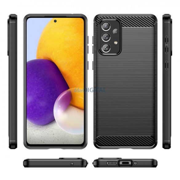 Carcasa Carbon Husa flexibila TPU pentru Samsung Galaxy A73 neagra