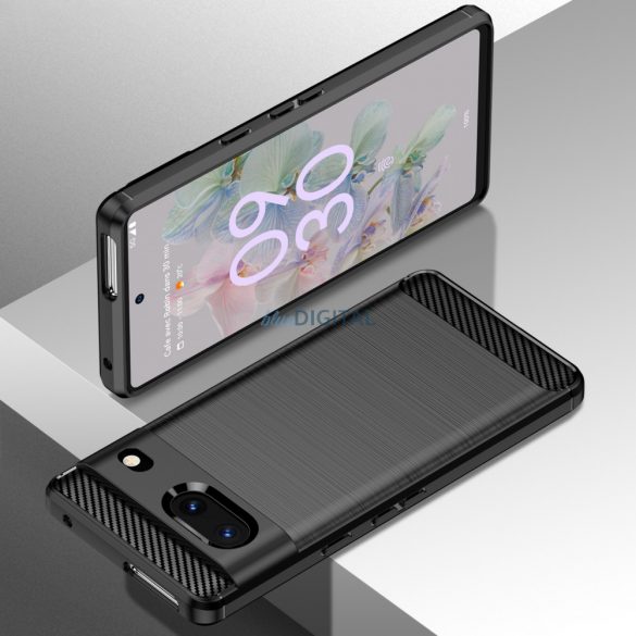 Husă flexibil Carbon Husă pentru Google Pixel 7 negru