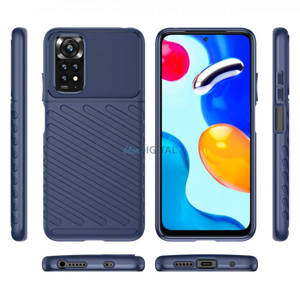 Thunder Husă Flexible Armored Husă Sleeve pentru Xiaomi Redmi Note 11 Pro 5G / 11 Pro albastru