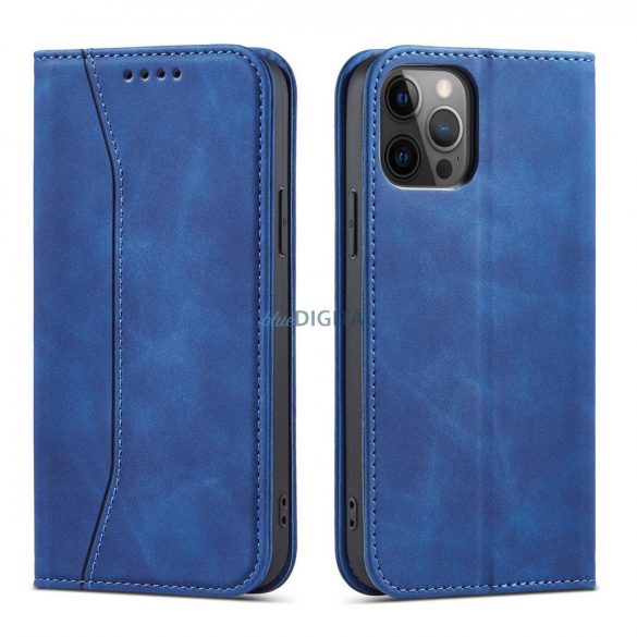 Husă Magnet Fancy Case pentru iPhone 12 Pro Cover Card Wallet Card Stand Albastru