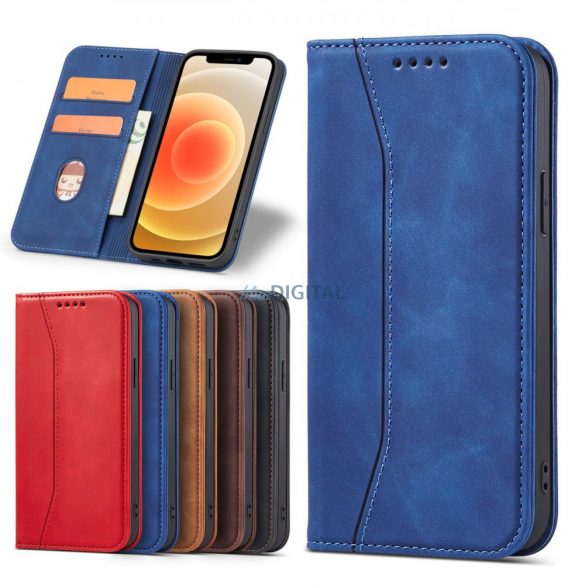 Husă Magnet Fancy Case pentru iPhone 12 Pro Cover Card Wallet Card Stand Albastru