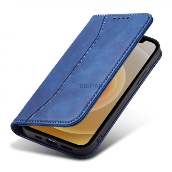 Husă Magnet Fancy Case pentru iPhone 12 Pro Cover Card Wallet Card Stand Albastru