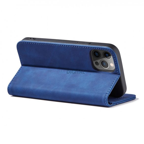 Husă Magnet Fancy Case pentru iPhone 12 Pro Cover Card Wallet Card Stand Albastru