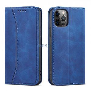 Magnet Fancy husă husă pentru iPhone 12 Pro Max Pouch Card Wallet Card Stand Albastru