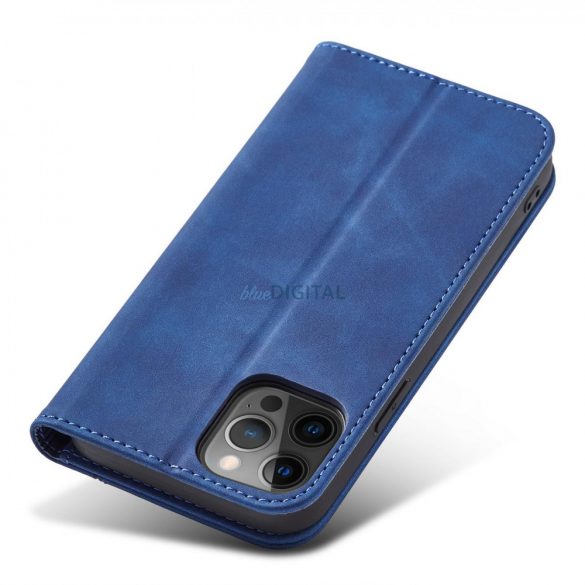 Magnet Fancy husă husă pentru iPhone 12 Pro Max Pouch Card Wallet Card Stand Albastru