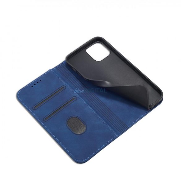 Magnet Fancy husă husă pentru iPhone 12 Pro Max Pouch Card Wallet Card Stand Albastru