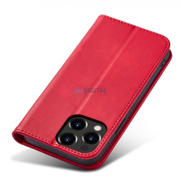 Husă Magnet Fancy Case pentru iPhone 13 Pro Max Husă Portofel Suport card Roșu