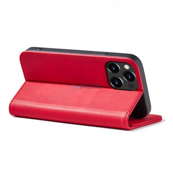 Husă Magnet Fancy Case pentru iPhone 13 Pro Max Husă Portofel Suport card Roșu