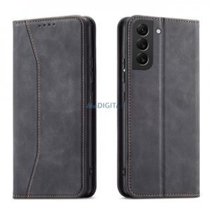 Magnet Fancy husă husă pentru Samsung Galaxy S22 + (S22 Plus) Pouch Wallet Card Holder negru