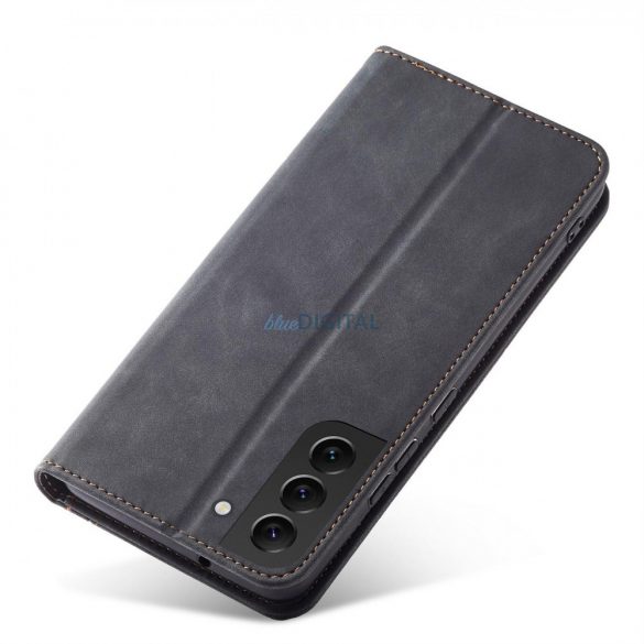 Magnet Fancy husă husă pentru Samsung Galaxy S22 + (S22 Plus) Pouch Wallet Card Holder negru