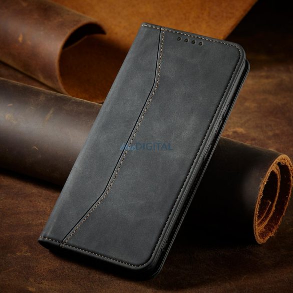 Magnet Fancy husă husă pentru Samsung Galaxy S22 + (S22 Plus) Pouch Wallet Card Holder negru