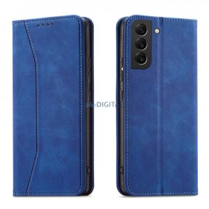 Husă Magnet Fancy Case pentru Samsung Galaxy S22 + (S22 Plus) Husă Portofel Suport card Albastru