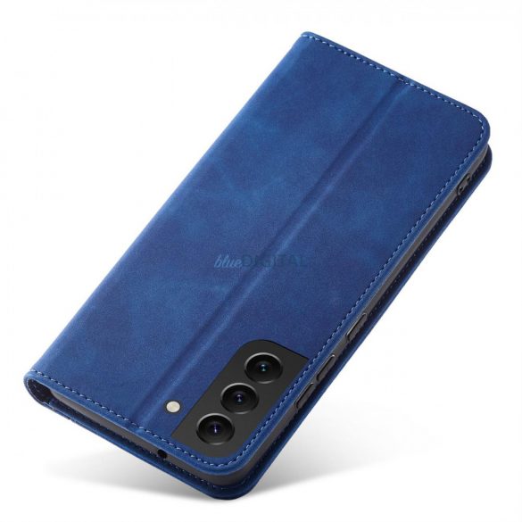 Husă Magnet Fancy Case pentru Samsung Galaxy S22 + (S22 Plus) Husă Portofel Suport card Albastru