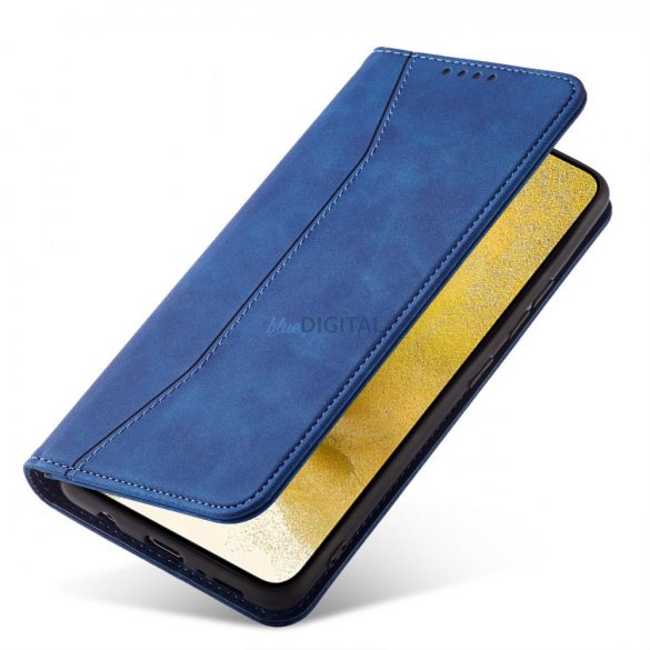 Husă Magnet Fancy Case pentru Samsung Galaxy S22 + (S22 Plus) Husă Portofel Suport card Albastru