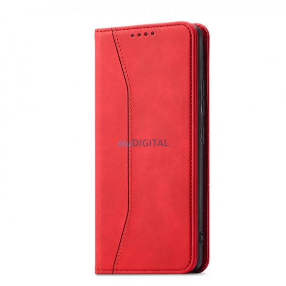 Husă Magnet Fancy Case pentru Samsung Galaxy S22 + (S22 Plus) Husă Portofel Suport card Roșu