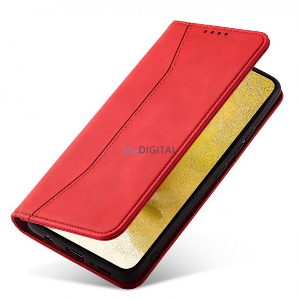 Husă Magnet Fancy Case pentru Samsung Galaxy S22 + (S22 Plus) Husă Portofel Suport card Roșu