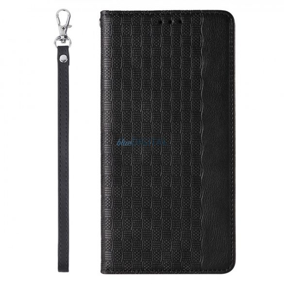 Magnet curea husă pentru iPhone 12 Pouch Wallet + Mini Lanyard Pandantiv negru