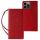 Husă cu curea magnetică pentru iPhone 12 Pro Pouch Wallet + Mini Lanyard Pendant Red