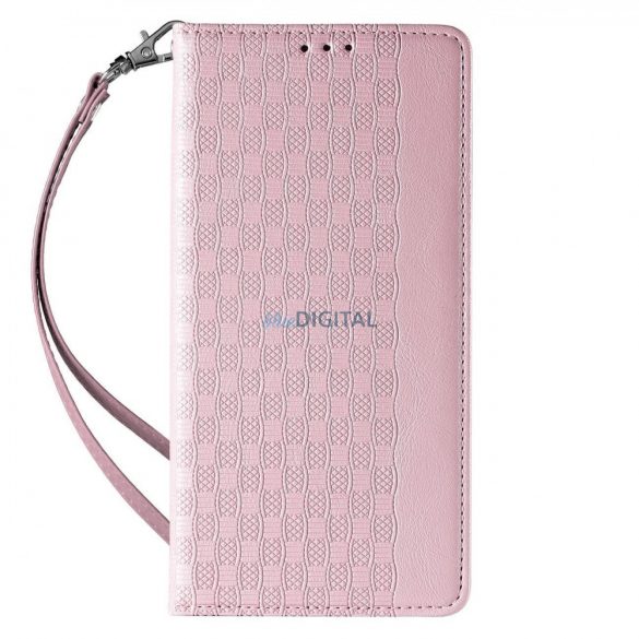 Magnet curea husă husă pentru iPhone 12 Pro Max Pouch Wallet + Mini Lanyard pandantiv roz