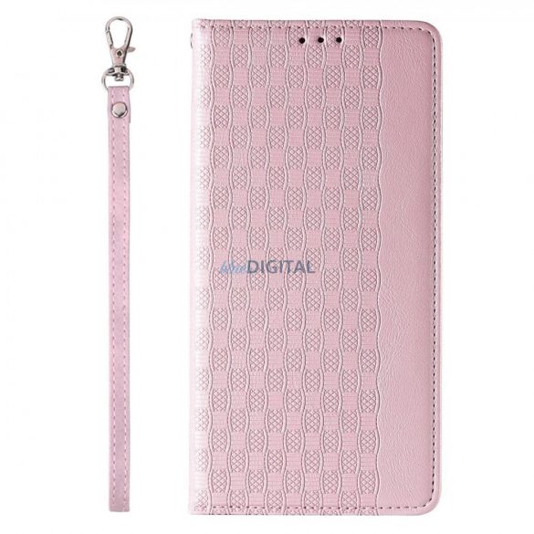 Magnet curea husă husă pentru iPhone 12 Pro Max Pouch Wallet + Mini Lanyard pandantiv roz