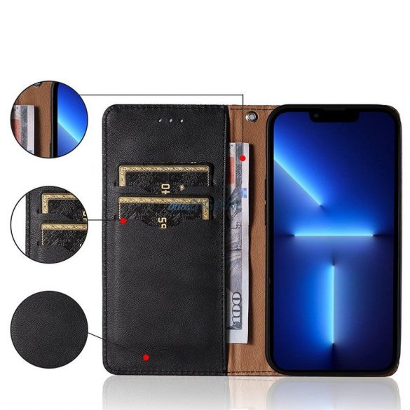 Magnet curea husă husă pentru Samsung Galaxy A53 5G Pouch Wallet + Mini Lanyard pandantiv negru