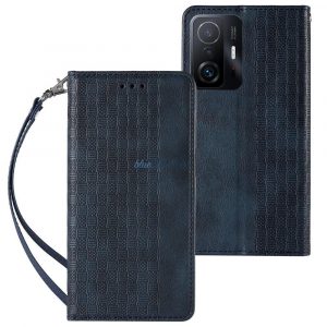 Magnet curea husă husă pentru Xiaomi Redmi Note 11 Pro Pouch Wallet + Mini Lanyard pandantiv albastru