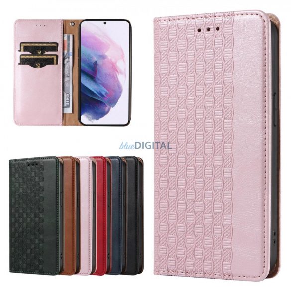 Magnet curea husă husă pentru Samsung Galaxy S22 + (S22 Plus) Pouch Wallet + Mini Lanyard pandantiv roz