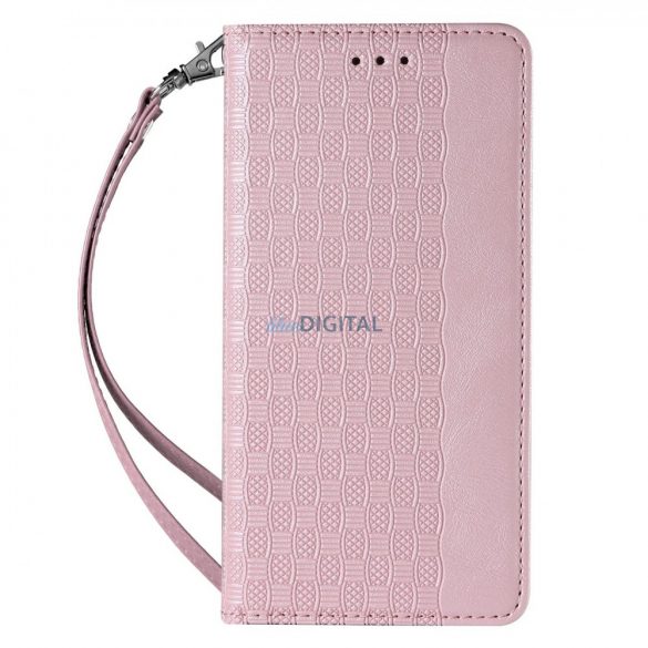 Magnet curea husă husă pentru Samsung Galaxy S22 + (S22 Plus) Pouch Wallet + Mini Lanyard pandantiv roz