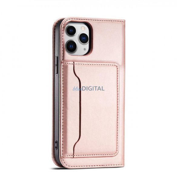 Husă pentru carduri cu magnet pentru iPhone 12 Pro Husă Portofel pentru card Suport card Roz