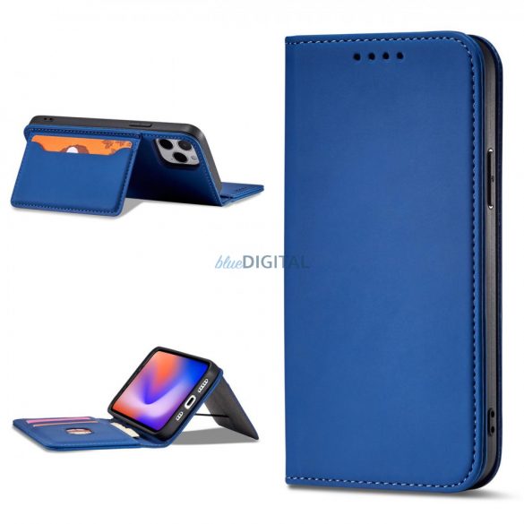 Magnet Card Husă pentru iPhone 12 Pro Max Pouch Card Wallet Card Holder Albastru