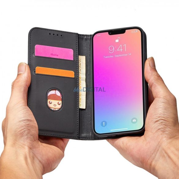 Magnet Card Husă pentru iPhone 13 mini carte de acoperire portofel card stand negru